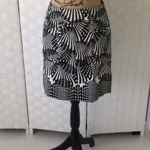Woman’s Etcetera skirt size 2 color black & white sipper front 2 pockets #494
